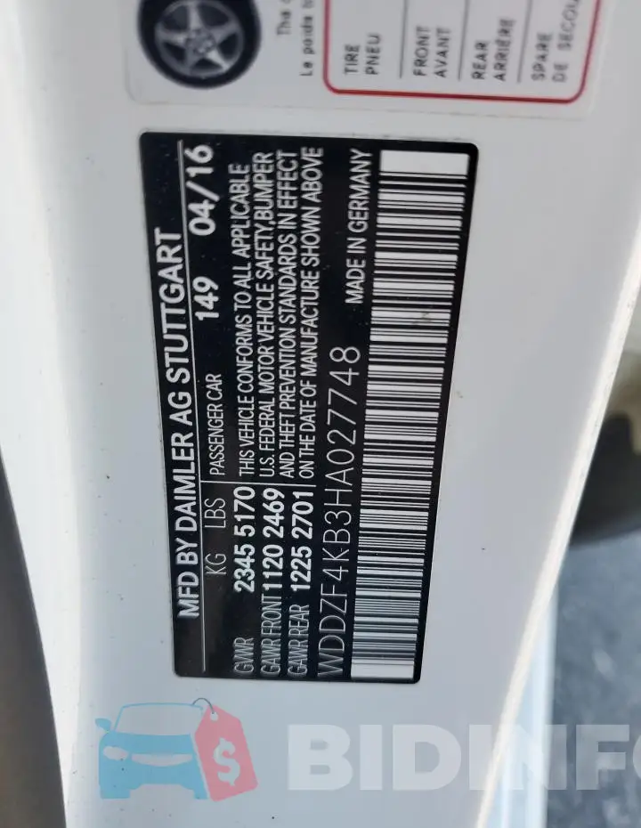WDDZF4KB3HA027748 Photo# 12