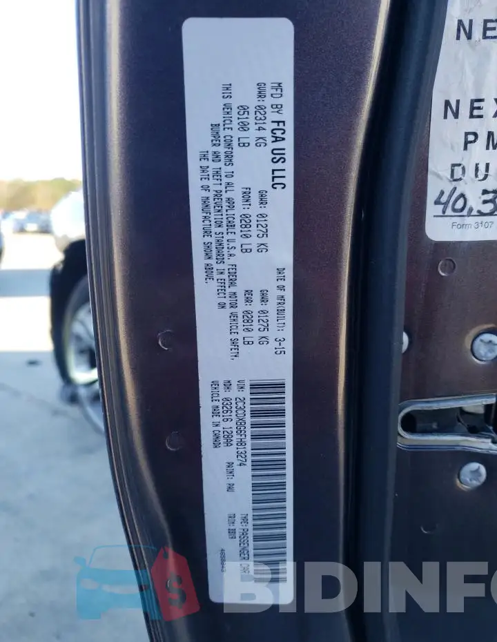 2C3CDXBG6FH813274 Photo# 12