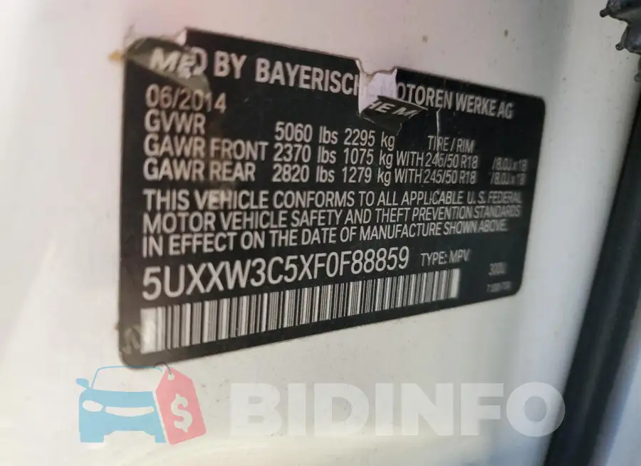 5UXXW3C5XF0F88859 Photo# 14
