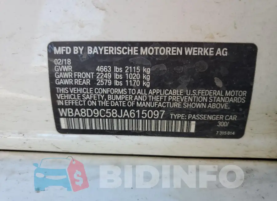 WBA8D9C58JA615097 Photo# 12