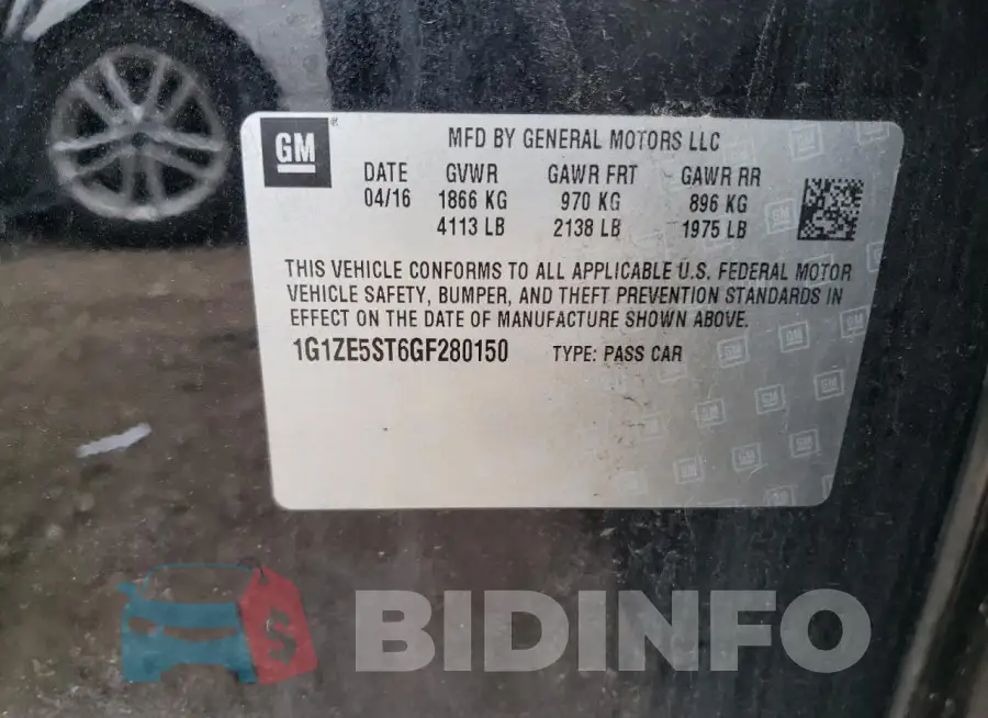 1G1ZE5ST6GF280150 Photo# 12