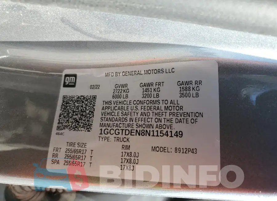 1GCGTDEN8N1154149 Photo# 12