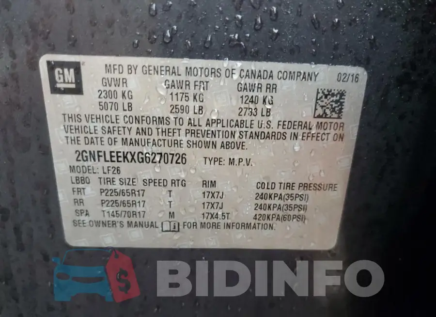 2GNFLEEKXG6270726 Photo# 12
