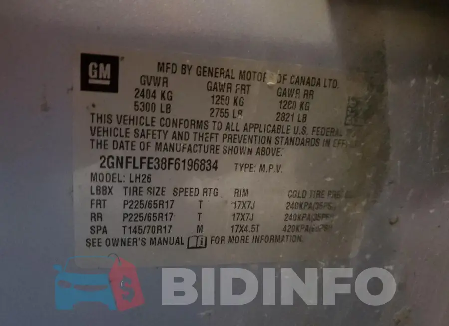2GNFLFE38F6196834 Photo# 14