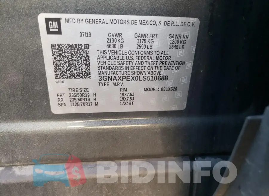 3GNAXPEX0LS510688 Photo# 12