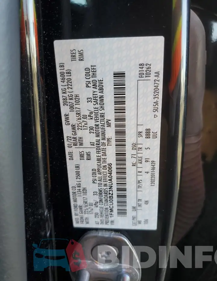1FMCU0BZ3NUA04066 Photo# 13