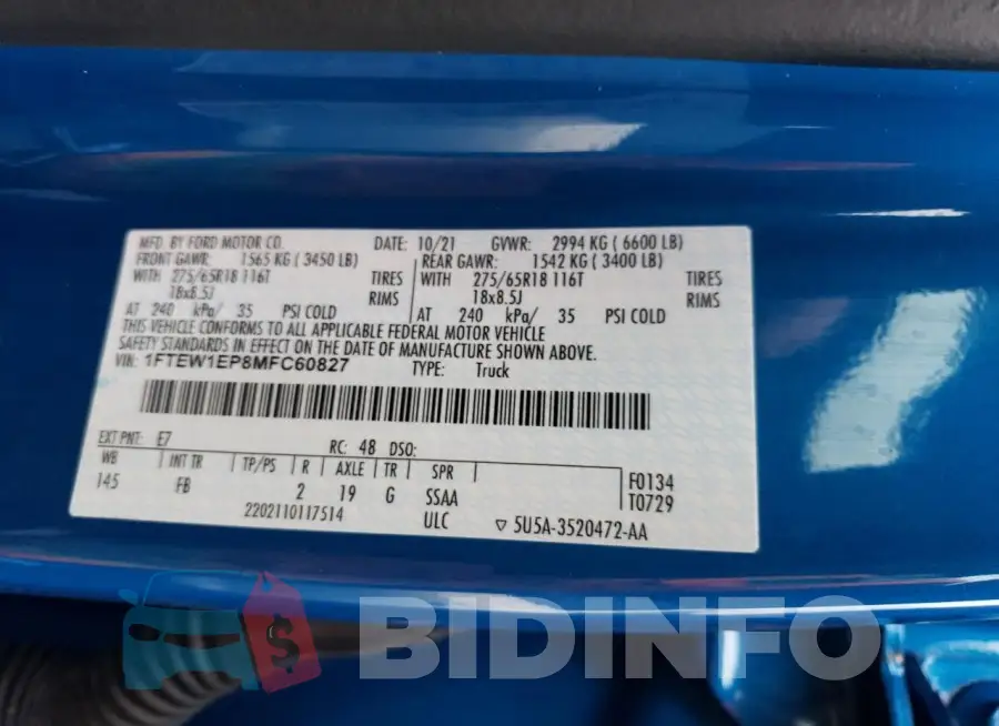 1FTEW1EP8MFC60827 Photo# 12