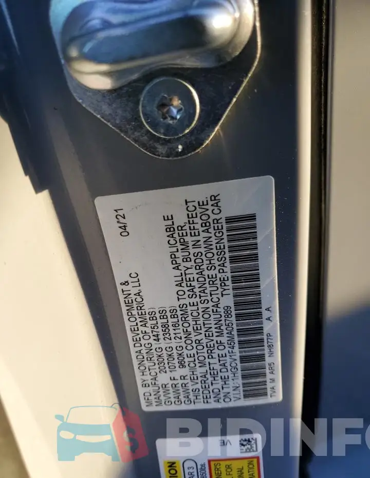 1HGCV1F45MA057889 Photo# 13
