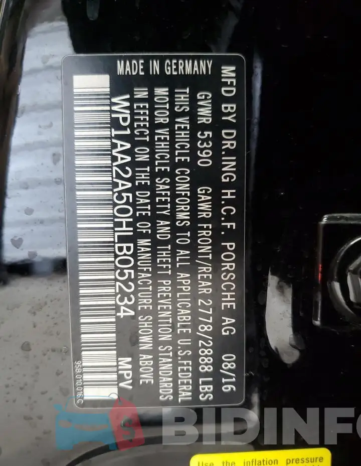 WP1AA2A50HLB05234 Photo# 12