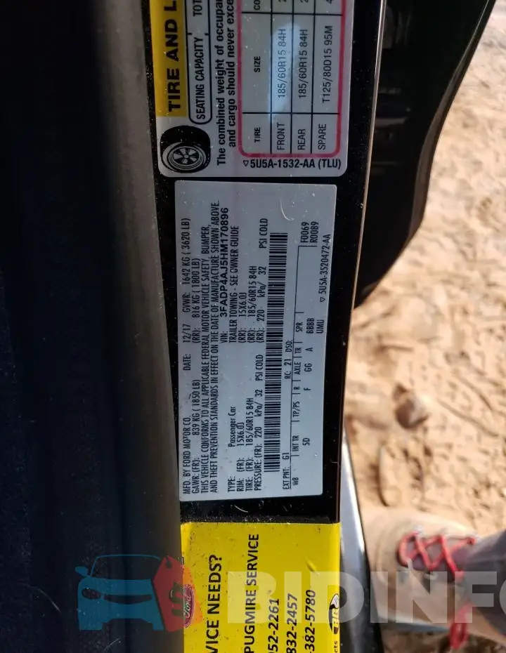 3FADP4AJ5HM170896 Photo# 12