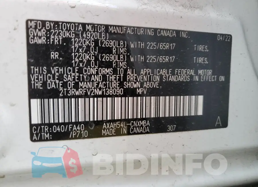 2T3RWRFV2NW138090 Photo# 13