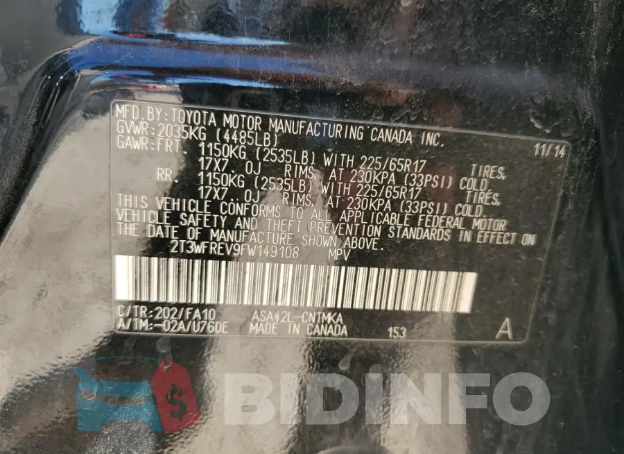 2T3WFREV9FW149108 Photo# 12