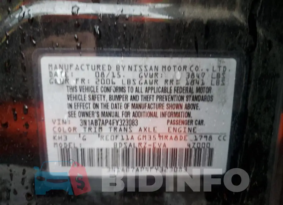 3N1AB7AP4FY323083 Photo# 12