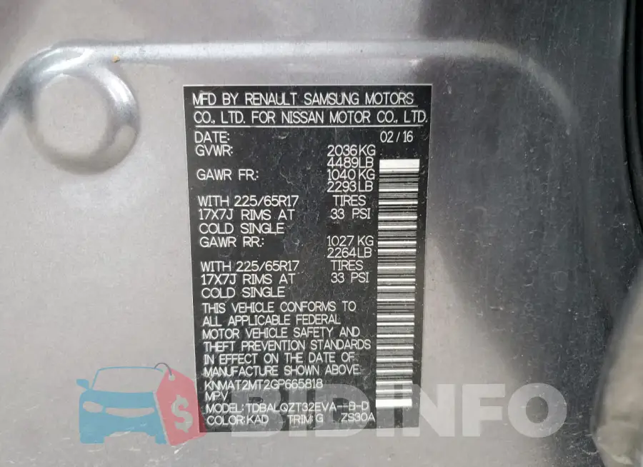 KNMAT2MT2GP665818 Photo# 13