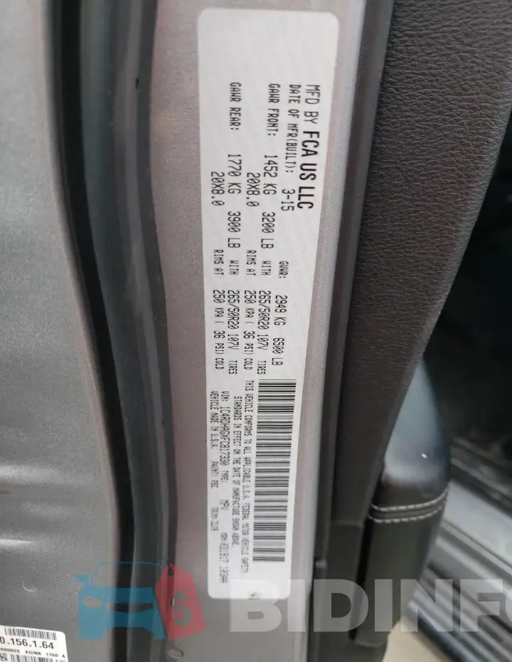 1C4RDHAGXFC817330 Photo# 13