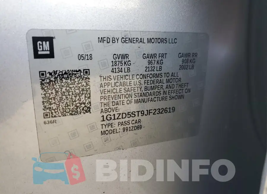 1G1ZD5ST9JF232619 Photo# 13