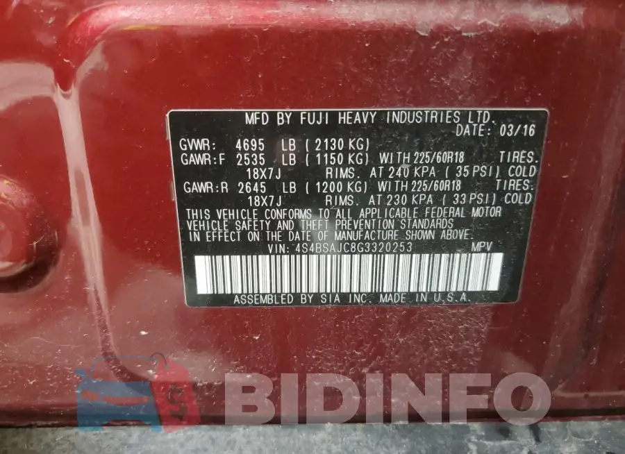 4S4BSAJC8G3320253 Photo# 13