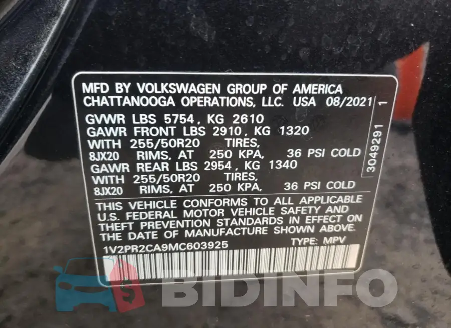 1V2PR2CA9MC603925 Photo# 13