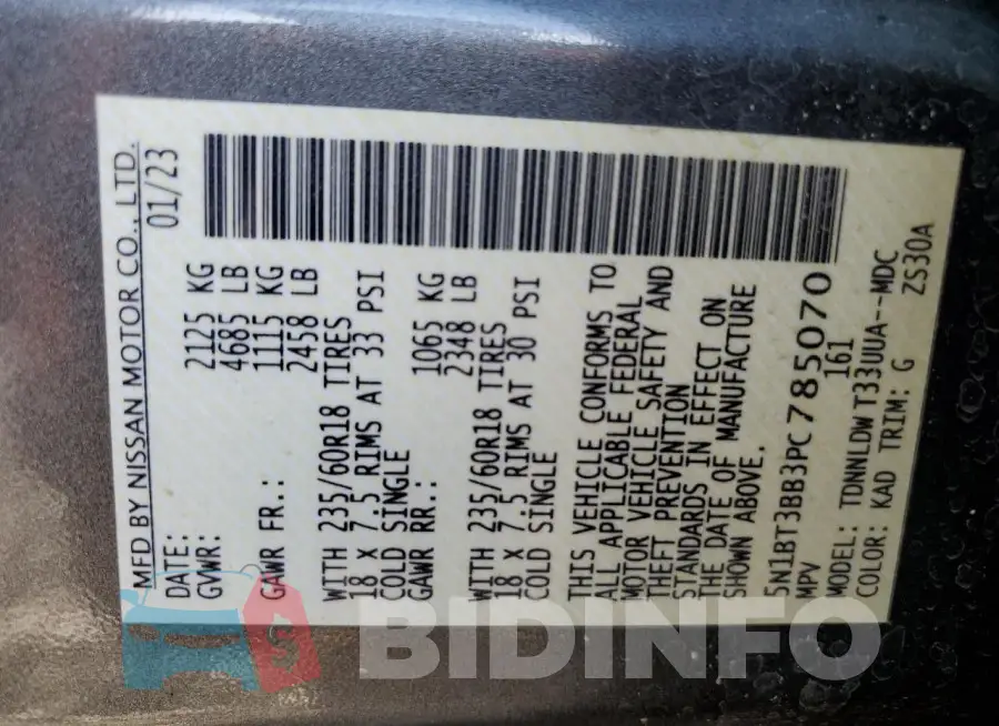 5N1BT3BB3PC785070 Photo# 14
