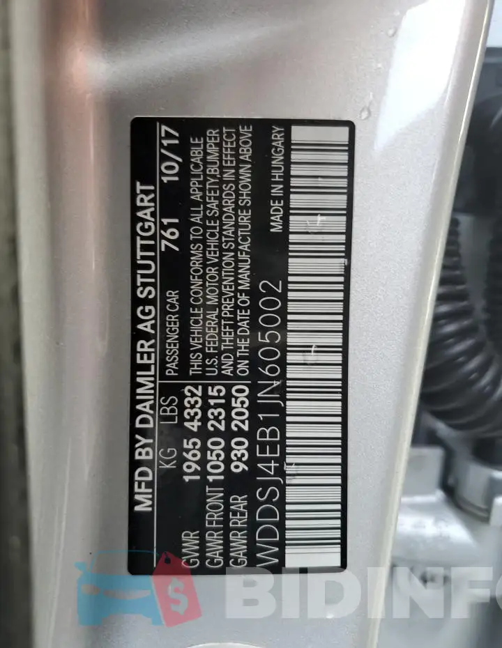 WDDSJ4EB1JN605002 Photo# 12