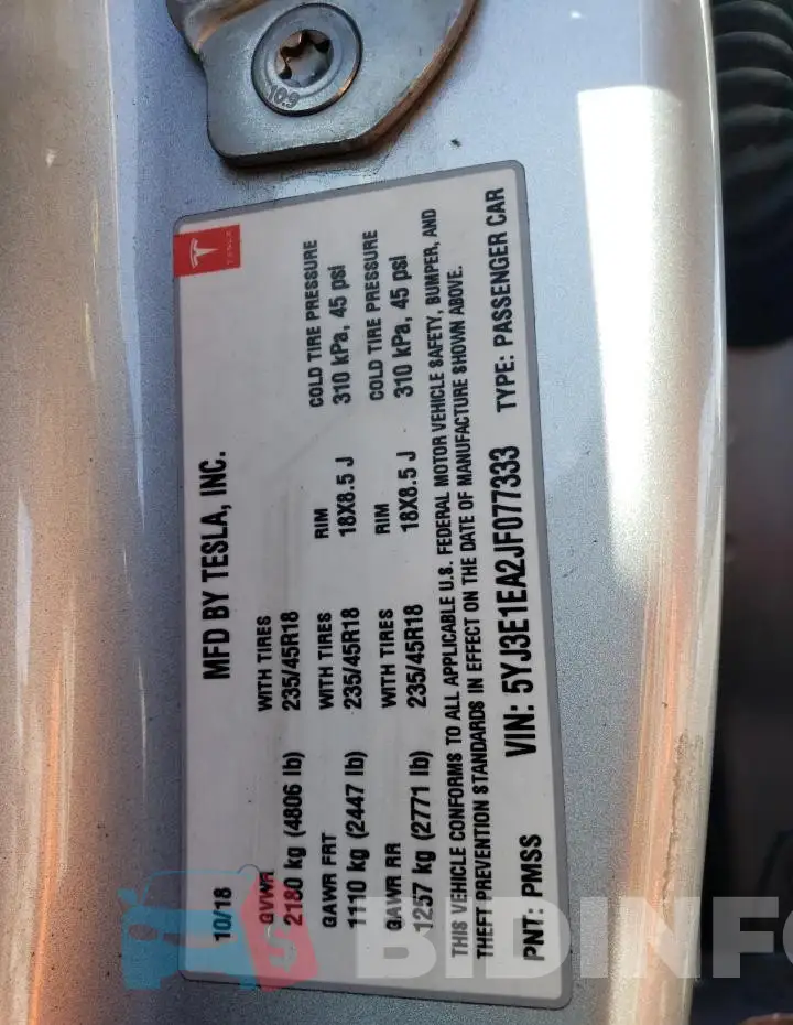 5YJ3E1EA2JF077333 Photo# 12