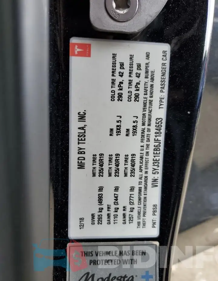 5YJ3E1EB6JF184653 Photo# 12
