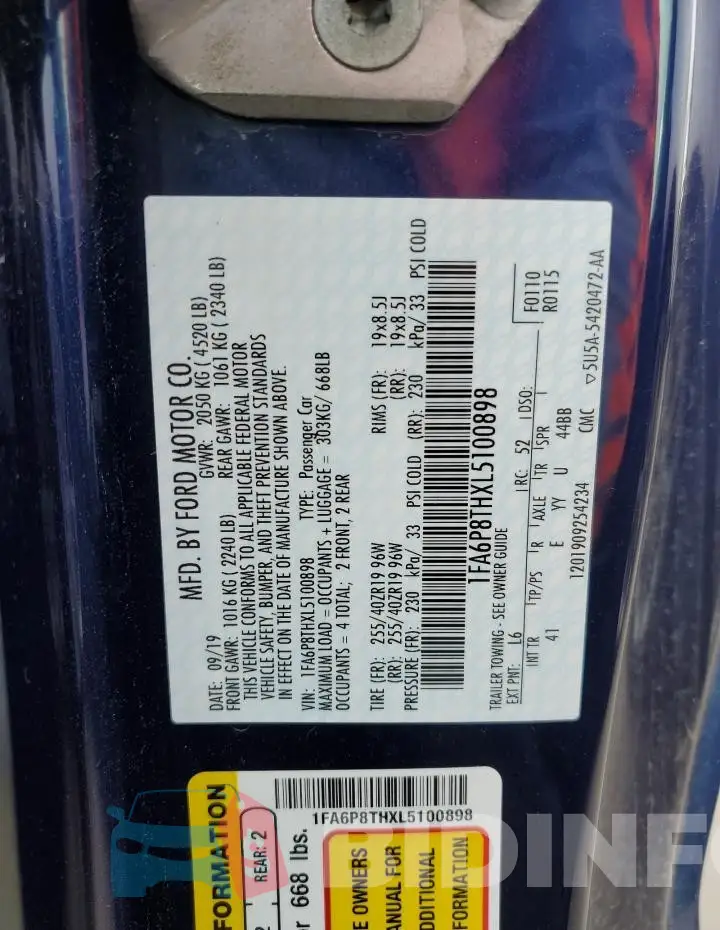 1FA6P8THXL5100898 Photo# 12