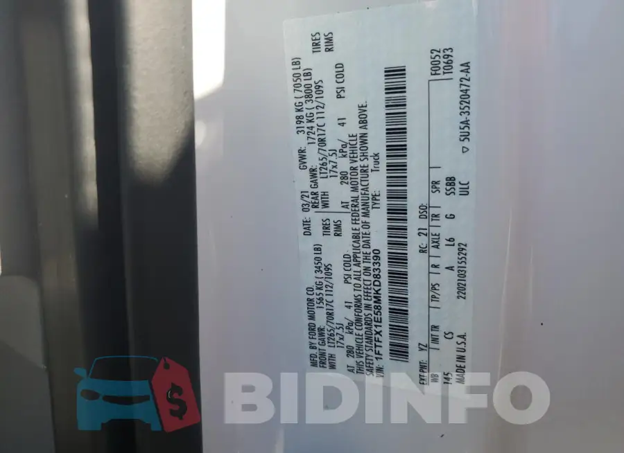 1FTFX1E58MKD83390 Photo# 12