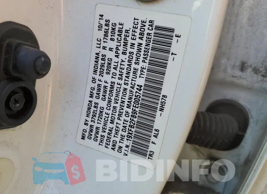 19XFB2F89FE005744 Photo# 12