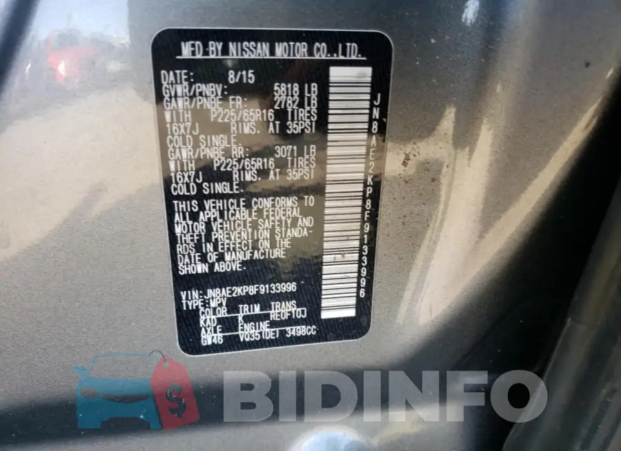 JN8AE2KP8F9133996 Photo# 13