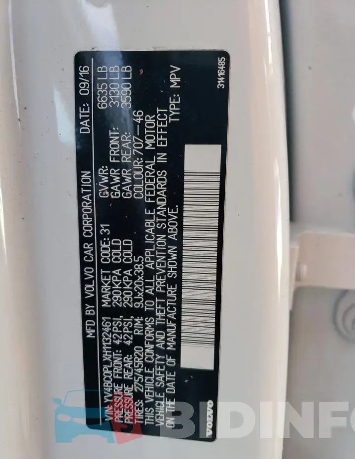 YV4BC0PLXH1132461 Photo# 12