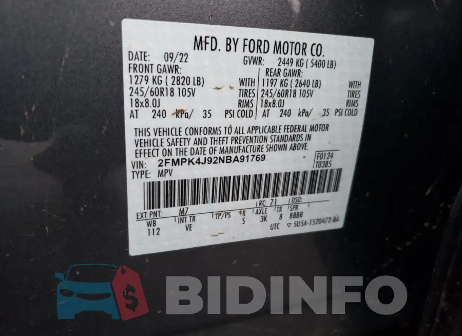 2FMPK4J92NBA91769 Photo# 14