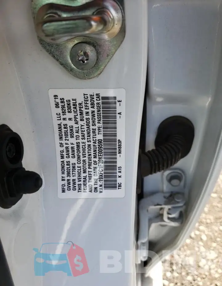19XFC1F39KE009590 Photo# 12