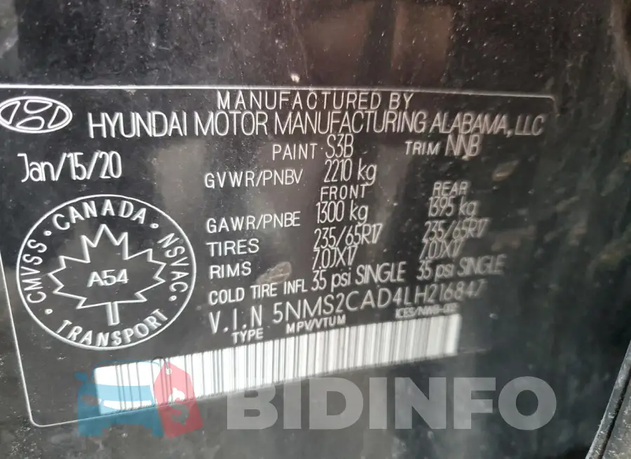 5NMS2CAD4LH216847 Photo# 13