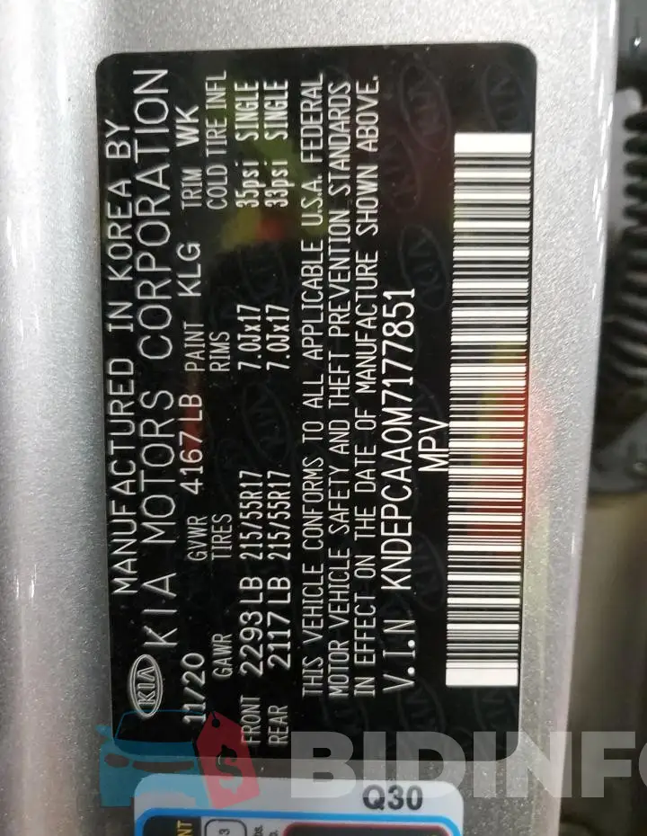 KNDEPCAA0M7177851 Photo# 13