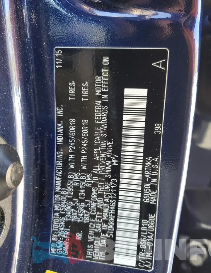 5TDKKRFH4GS121173 Photo# 12