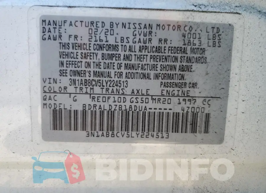 3N1AB8CV5LY224513 Photo# 12