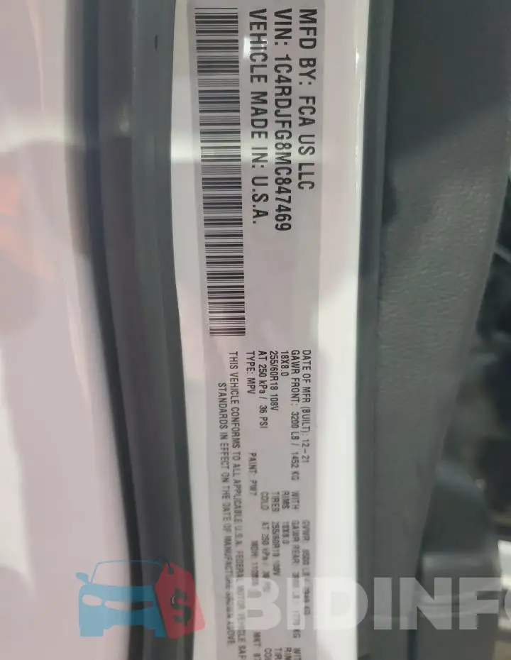 1C4RDJFG8MC847469 Photo# 13