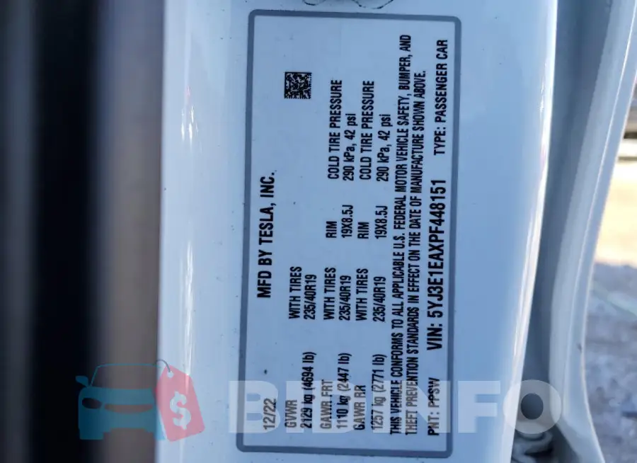 5YJ3E1EAXPF448151 Photo# 12