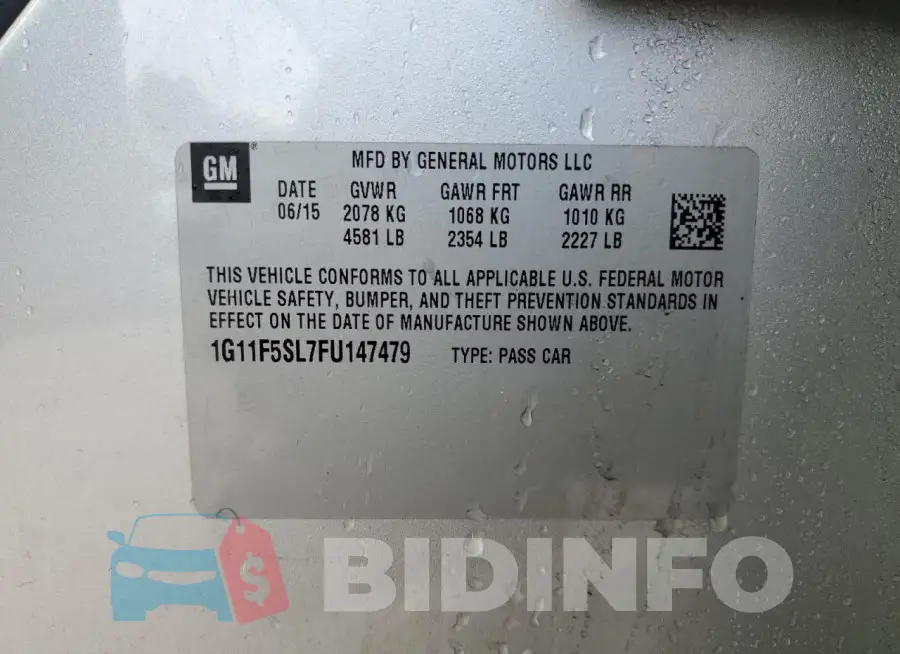 1G11F5SL7FU147479 Photo# 12
