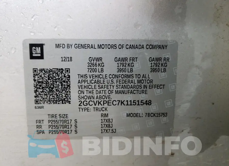 2GCVKPEC7K1151548 Photo# 13