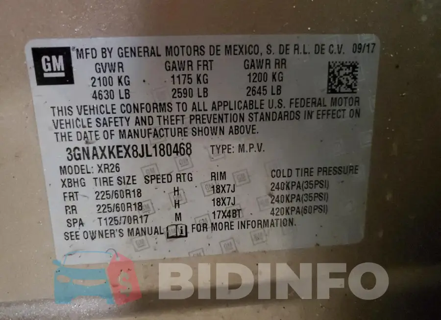 3GNAXKEX8JL180468 Photo# 14