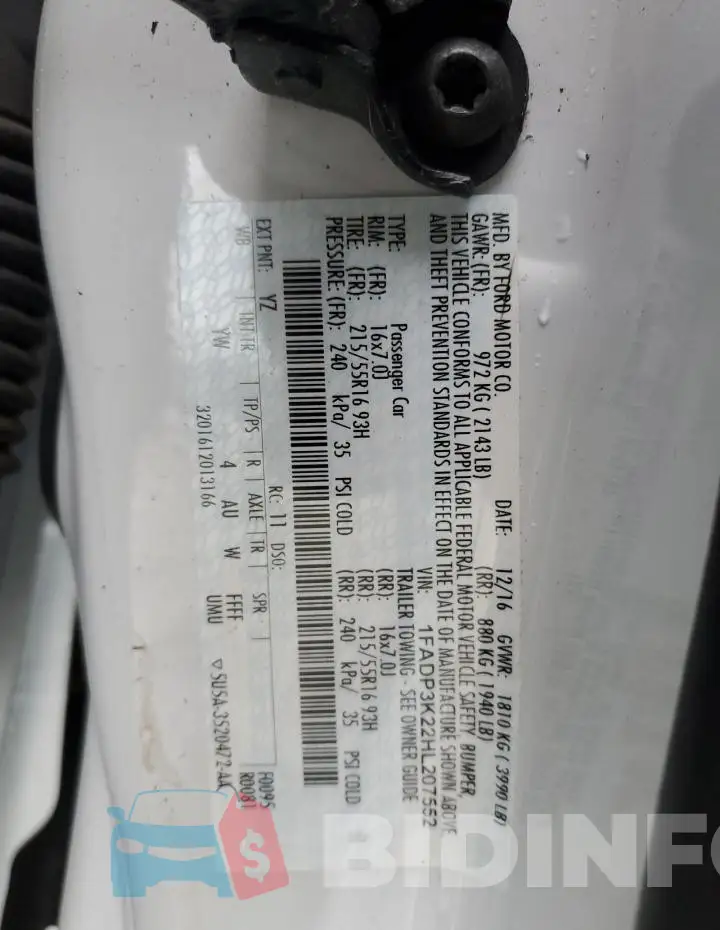 1FADP3K22HL207552 Photo# 13
