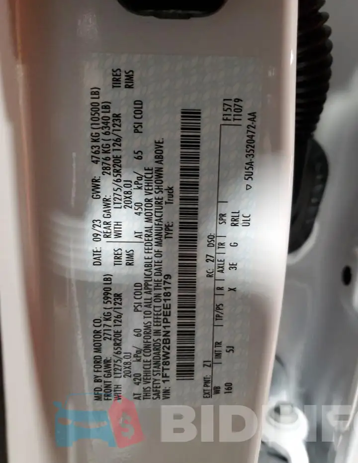 1FT8W2BN1PEE18179 Photo# 13