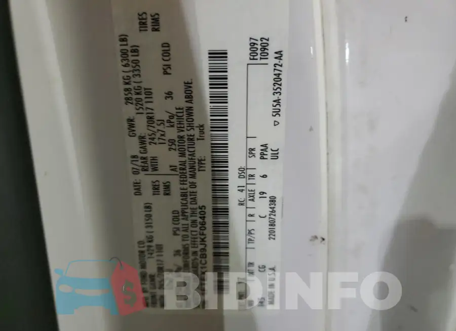 1FTEX1CB9JKF06405 Photo# 12