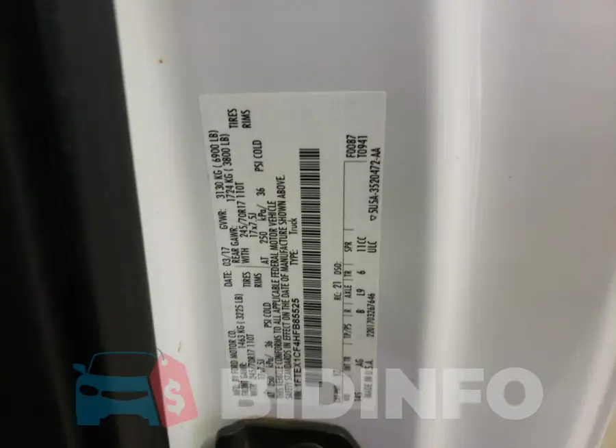 1FTEX1CF4HFB85525 Photo# 12