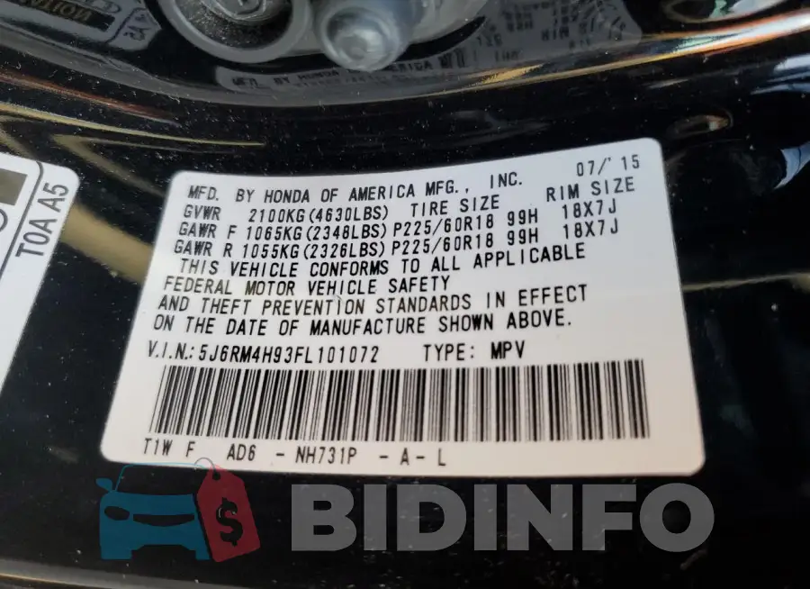5J6RM4H93FL101072 Photo# 14