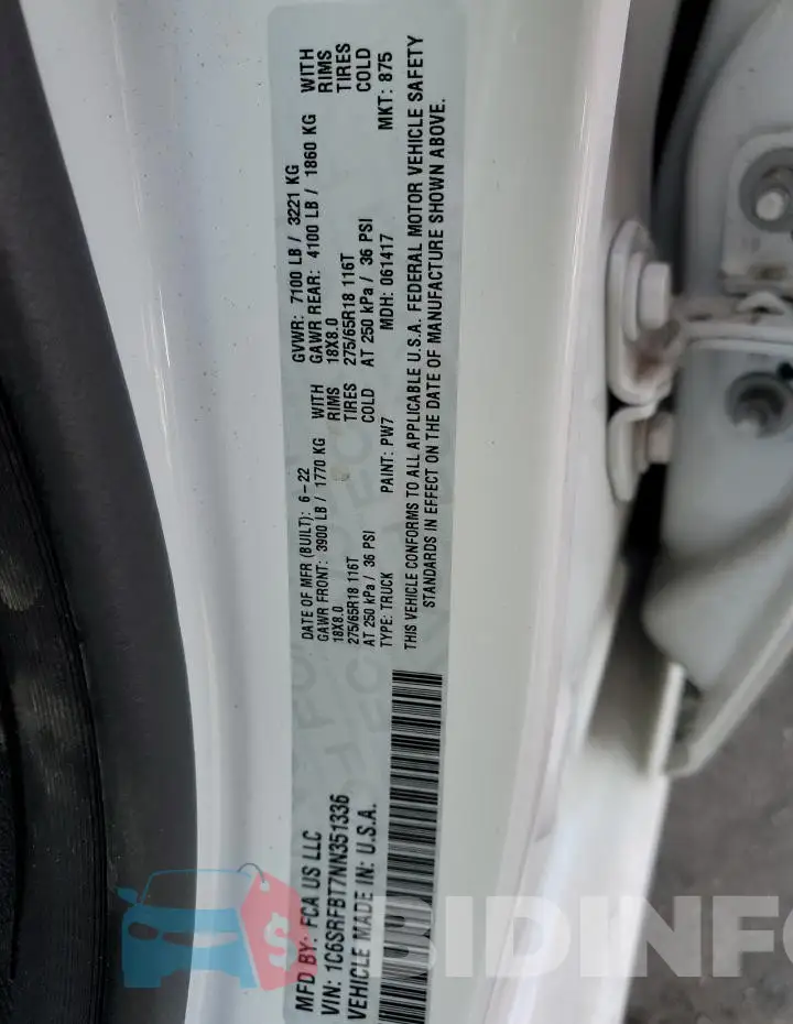 1C6SRFBT7NN351336 Photo# 12