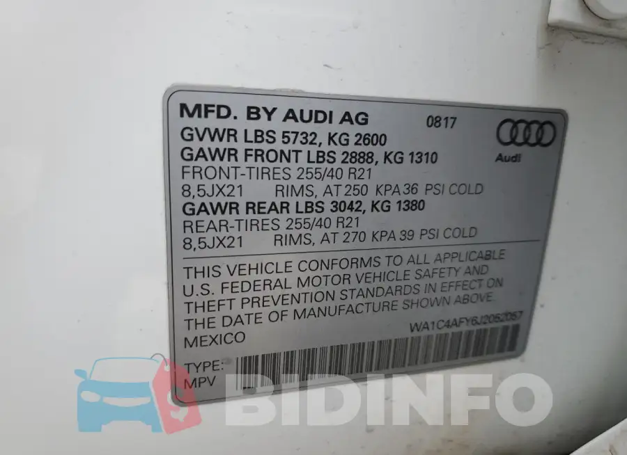 WA1C4AFY6J2052057 Photo# 12