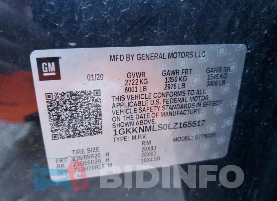 1GKKNMLS0LZ165517 Photo# 13
